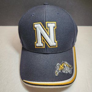 Vintage "N" NAVY Adjustable Vented GOAT Dad Baseball Cap Hat Blue Yellow White